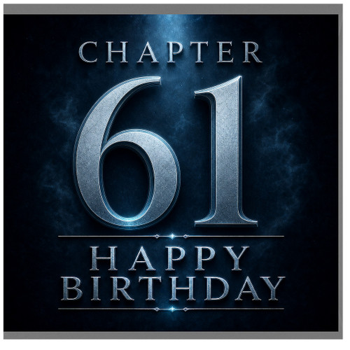 61st Birthday Card, Chapter 61 Happy Birthday Card