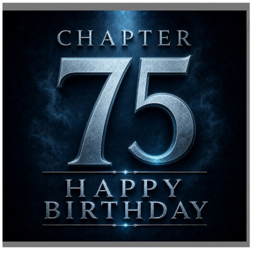 75th Birthday Card, Chapter 75 Happy Birthday Card