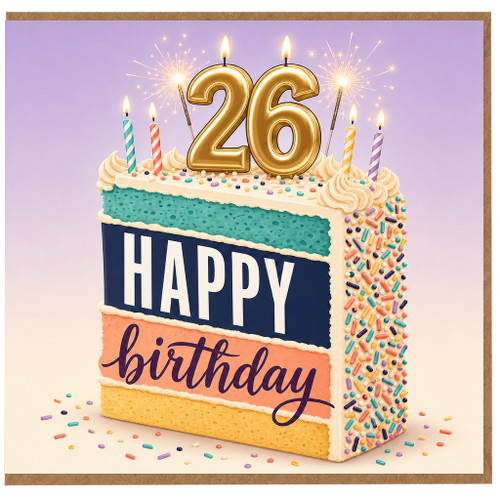 26th Birthday Card, Happy 26th Birthday Card