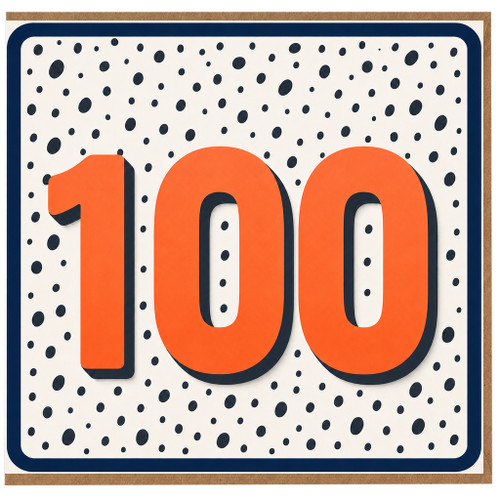 100th Birthday Card, Bold Orange 100 Milestone Birthday Card
