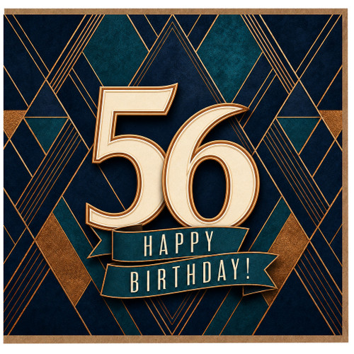 56th Birthday Card, Happy 56 Birthday Card