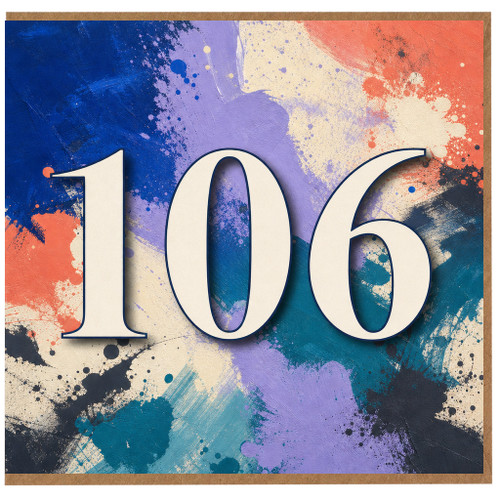 106th Birthday Card, Colourful Abstract Number 106 Card