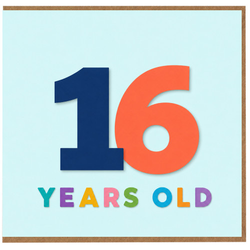 16th Birthday Card, 16 Years Old Birthday Card