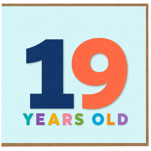 19th Birthday Card, 19 Years Old Card