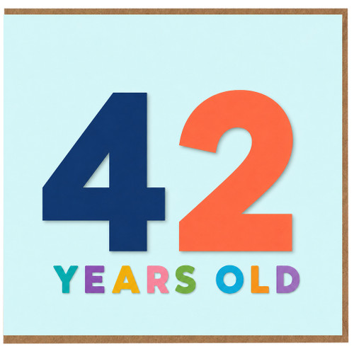 42nd Birthday Card, 42 Years Old Card