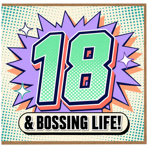 18th Birthday Card, 18 & Bossing Life Card