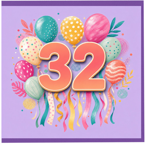 32nd Birthday Card