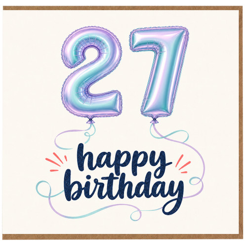27th Birthday Card, Happy Birthday Card for 27 Year Old