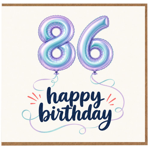 86th Birthday Card, Happy 86th Birthday Balloon Design Card