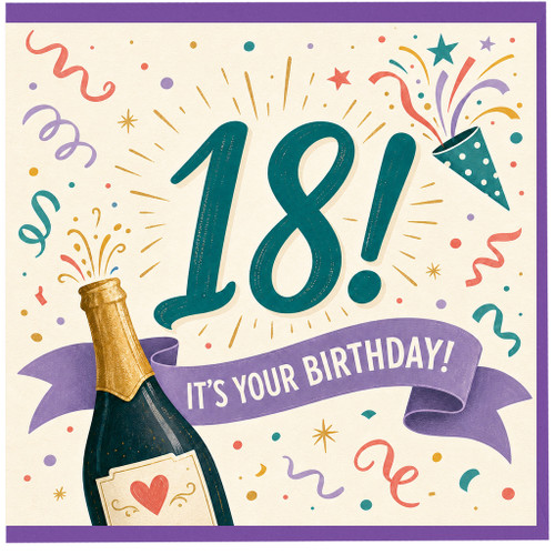 18th Birthday Card, It's Your Birthday Party Card
