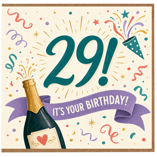 29th Birthday Card, It’s Your Birthday Celebration Card