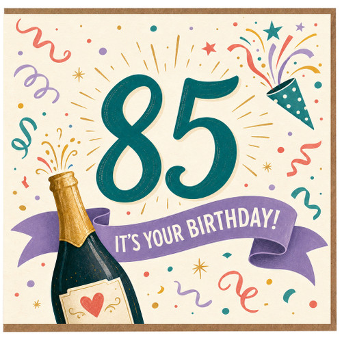 85th Birthday Card, It's Your Birthday Champagne Celebration Card