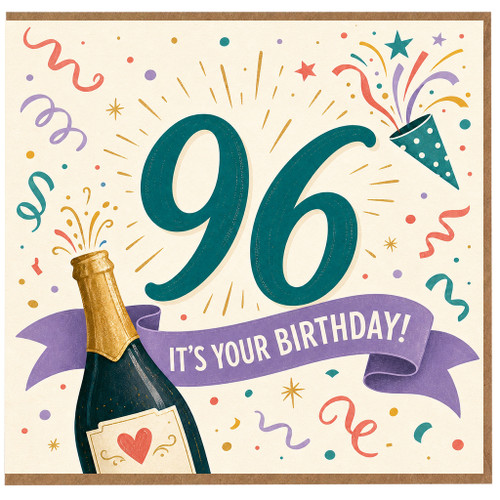 96th Birthday Card, It's Your Birthday Celebration Card