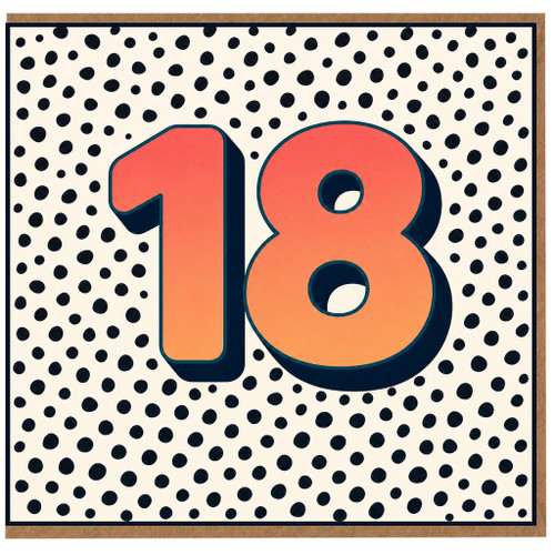 18th Birthday Card, Large Bold Number 18 Design