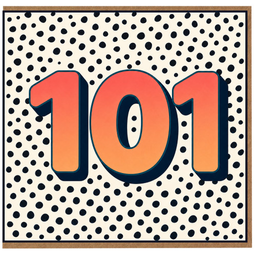 101st Birthday Card, Bold Retro Polka Dot Design