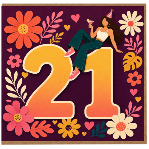 21st Birthday Card, for Her