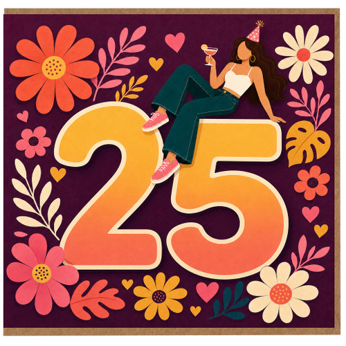 25th Birthday Card, for Her