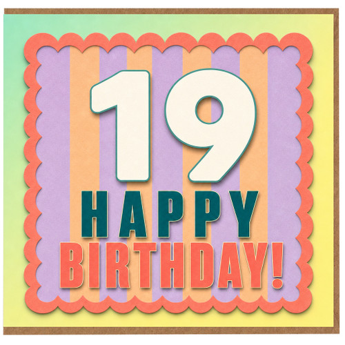 19th Birthday Card, Happy 19th Birthday Design
