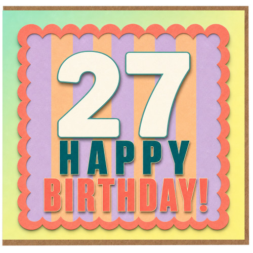 27th Birthday Card, Happy Birthday Card