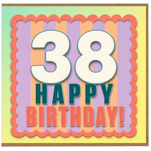 38th Birthday Card, 38 Happy Birthday Card