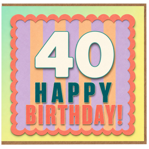 40th Birthday Card, 40 Happy Birthday Card