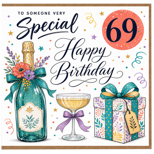 69th Birthday Card, Happy Birthday Card