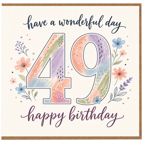 49th Birthday Card, Have a Wonderful Day Happy Birthday
