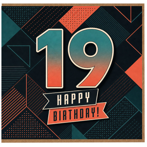 19th Birthday Card, Happy 19th Birthday Card