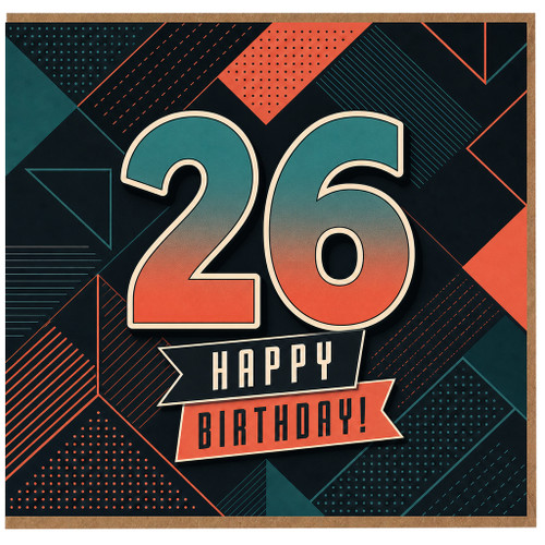 26th Birthday Card, Happy 26 Birthday Card