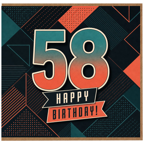58th Birthday Card, Happy 58th Birthday Card