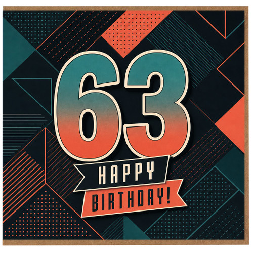 63rd Birthday Card, Happy Birthday Card for 63 Year Old