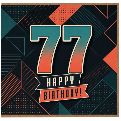77th Birthday Card, Happy Birthday Card for Age 77