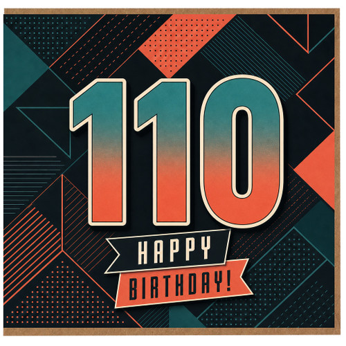 110th Birthday Card, Happy Birthday Card