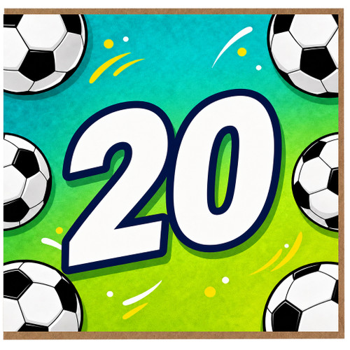 20th Birthday Card, 20th Birthday Football Card