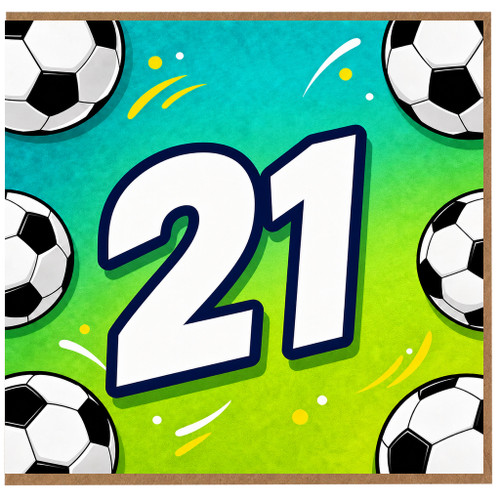 21st Birthday Card, Soccer Ball Design
