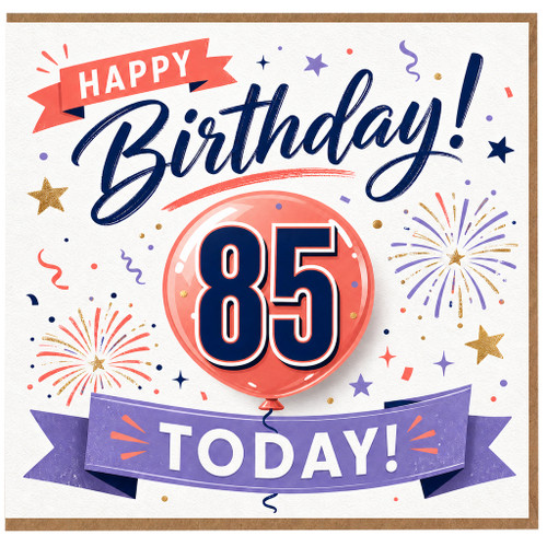85th Birthday Card, Happy Birthday Today Celebration Card