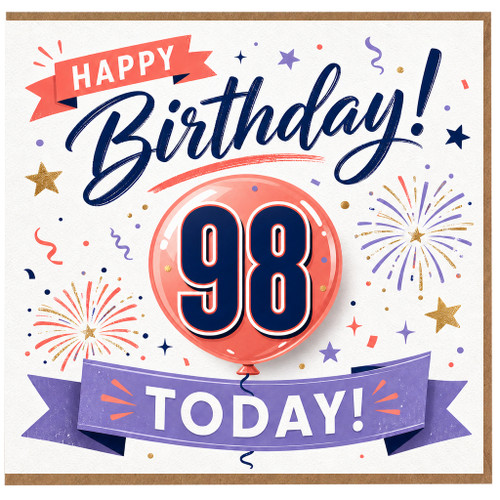 98th Birthday Card, Happy Birthday Today Card