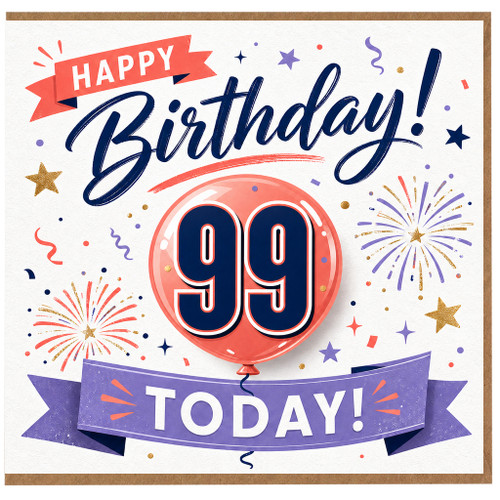 99th Birthday Card, Happy Birthday Today Card