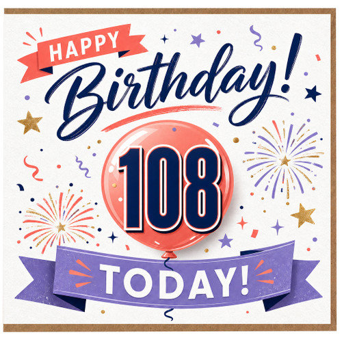 108th Birthday Card, Happy 108th Birthday Today Card