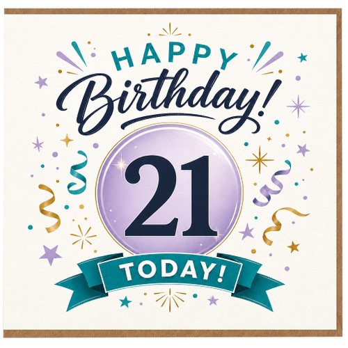 21st Birthday Card, Happy Birthday 21 Today Card
