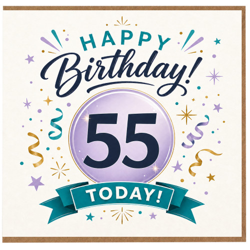 55th Birthday Card, Happy Birthday Today Card