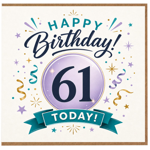 61st Birthday Card, Happy Birthday Today!