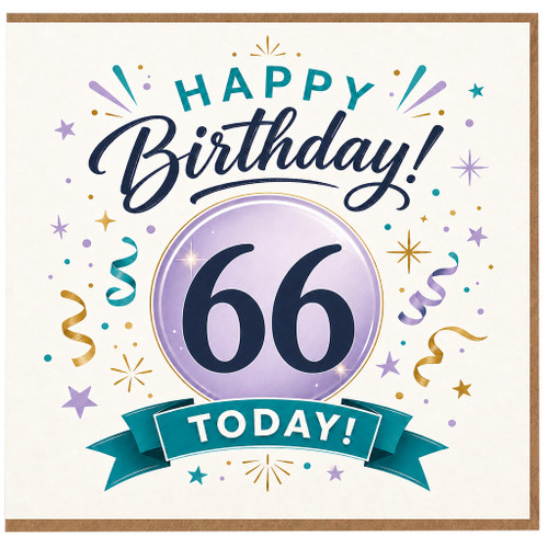 66th Birthday Card, Happy Birthday 66 Today Card