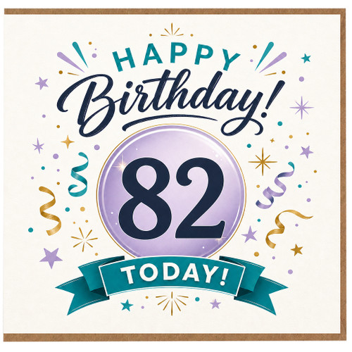 82nd Birthday Card, Happy Birthday Today Celebration Card