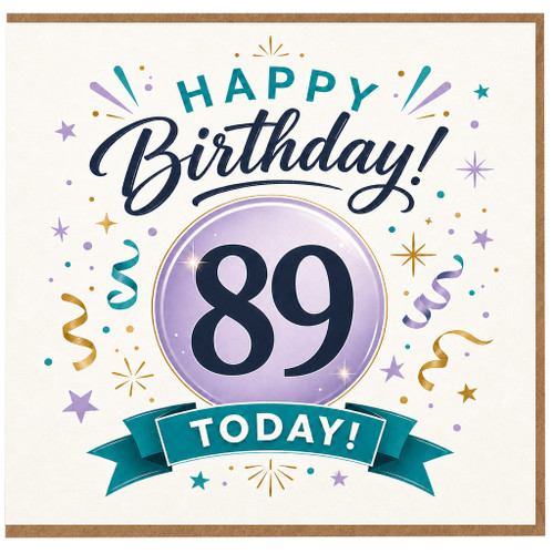 89th Birthday Card, Happy Birthday 89 Today Card