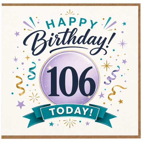 106th Birthday Card, Happy Birthday Today Birthday Card