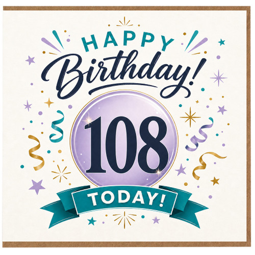 108th Birthday Card, Happy Birthday Today Card