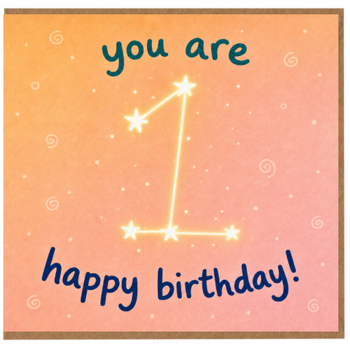 1st Birthday Card, You Are Happy Birthday Constellation Design