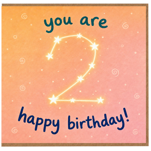 2nd Birthday Card, You Are Happy Birthday Star Design