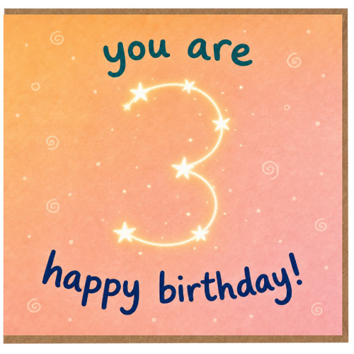 3rd Birthday Card, You Are 3 Happy Birthday Card